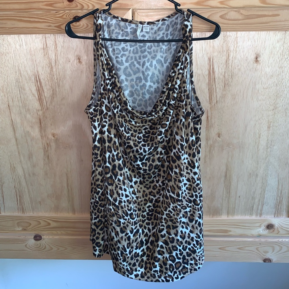 Cato Cheetah leopard printed drape style sleeveless shirt size 18/20W